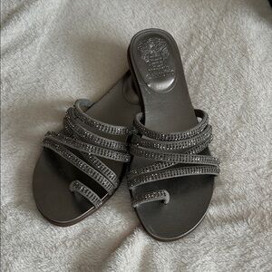 Vince Camuto Gray Rhinestone Sandals